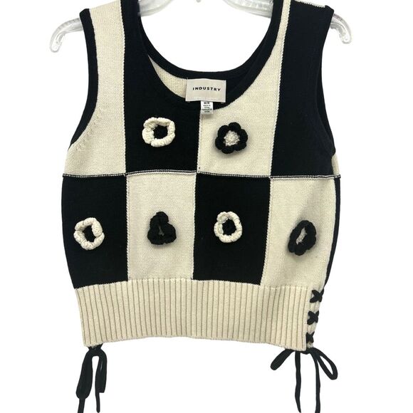 Industry Tops - Industry Republic Black and Cream Knit Tank Top